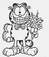 coloriage garfield en valentin